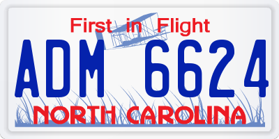 NC license plate ADM6624
