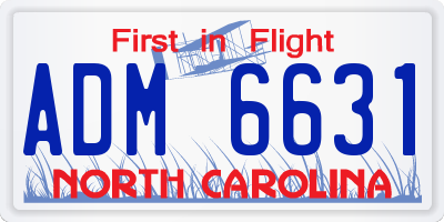 NC license plate ADM6631