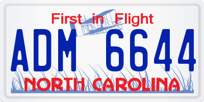 NC license plate ADM6644