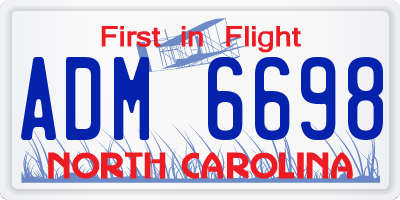 NC license plate ADM6698