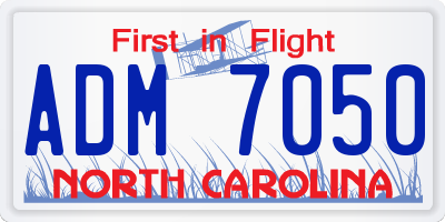 NC license plate ADM7050