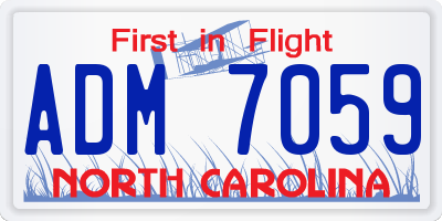 NC license plate ADM7059