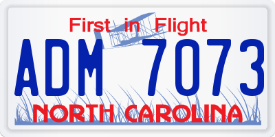 NC license plate ADM7073