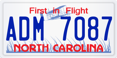 NC license plate ADM7087