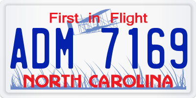 NC license plate ADM7169