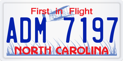 NC license plate ADM7197