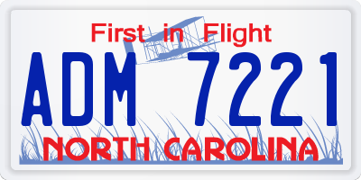 NC license plate ADM7221