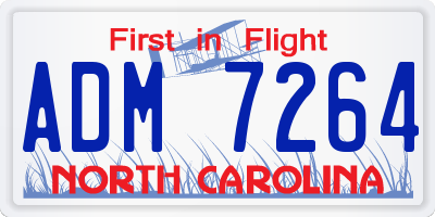 NC license plate ADM7264
