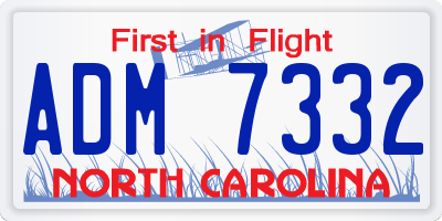NC license plate ADM7332