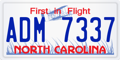 NC license plate ADM7337