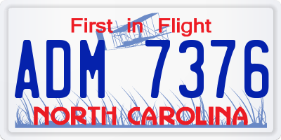 NC license plate ADM7376