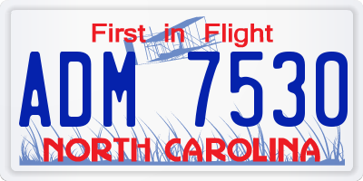 NC license plate ADM7530