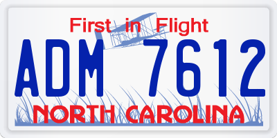 NC license plate ADM7612