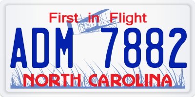 NC license plate ADM7882