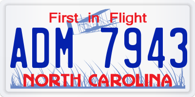 NC license plate ADM7943