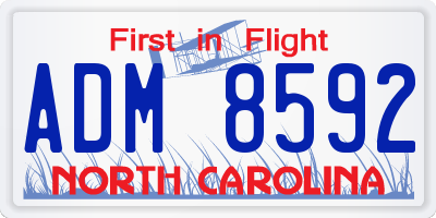 NC license plate ADM8592