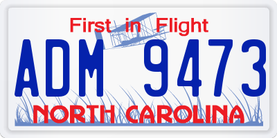 NC license plate ADM9473