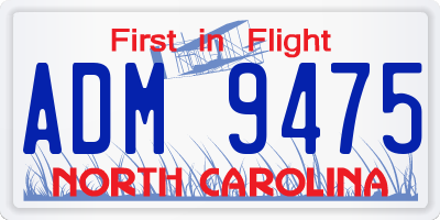 NC license plate ADM9475