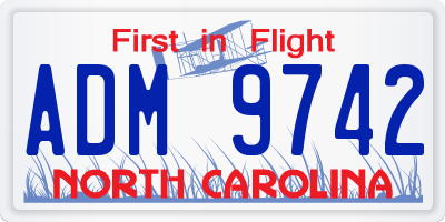 NC license plate ADM9742