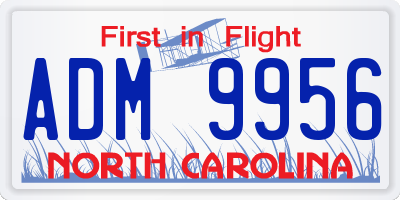 NC license plate ADM9956