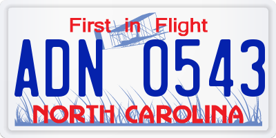 NC license plate ADN0543