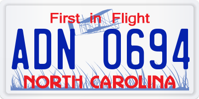 NC license plate ADN0694