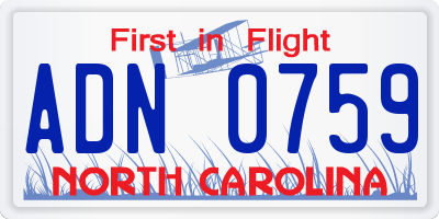 NC license plate ADN0759