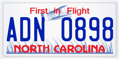 NC license plate ADN0898