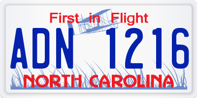 NC license plate ADN1216
