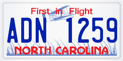 NC license plate ADN1259