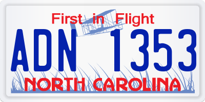 NC license plate ADN1353