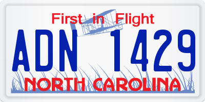 NC license plate ADN1429