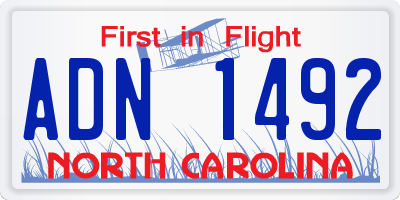 NC license plate ADN1492