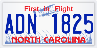 NC license plate ADN1825