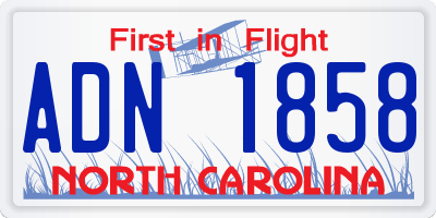 NC license plate ADN1858