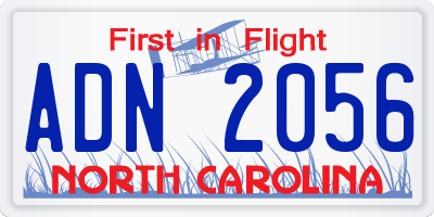 NC license plate ADN2056