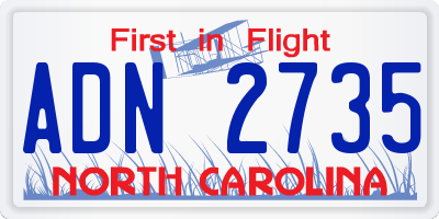 NC license plate ADN2735