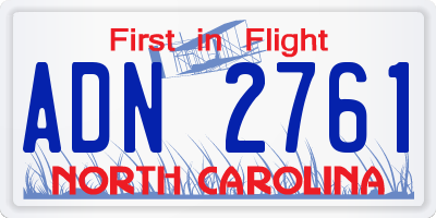 NC license plate ADN2761