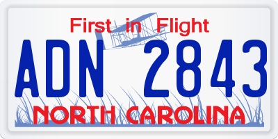 NC license plate ADN2843