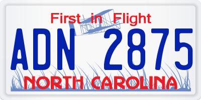 NC license plate ADN2875