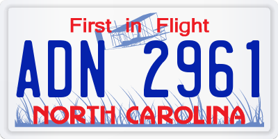 NC license plate ADN2961