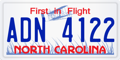 NC license plate ADN4122