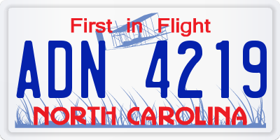 NC license plate ADN4219
