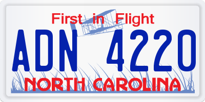 NC license plate ADN4220