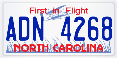 NC license plate ADN4268