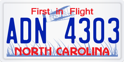 NC license plate ADN4303