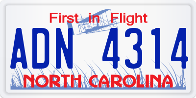 NC license plate ADN4314