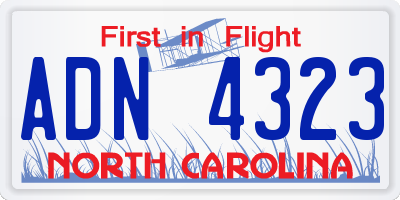 NC license plate ADN4323