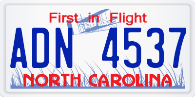 NC license plate ADN4537