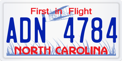 NC license plate ADN4784